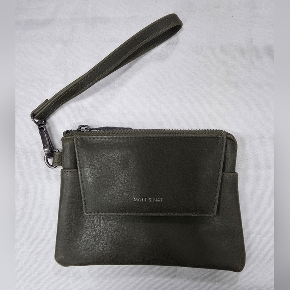 Matt & Nat Handbags - Matt & Nat Dark Green Wristlet